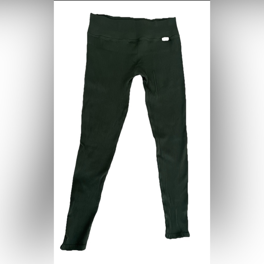 Bombshell Leggings Women's Sz L Olive Green High Compression Seamless (0578)